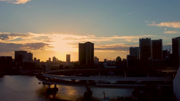 The aerial view of Tokyo