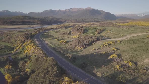 Road to Fjordland aerial view