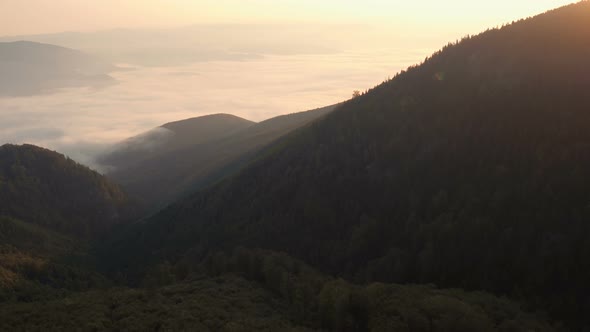 Aerial view of a valley near Straja Resort