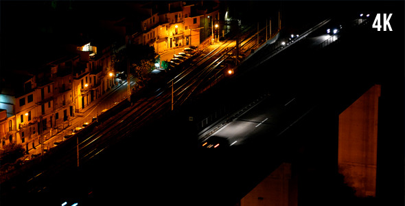 Cars On The Bridge In Night City alt