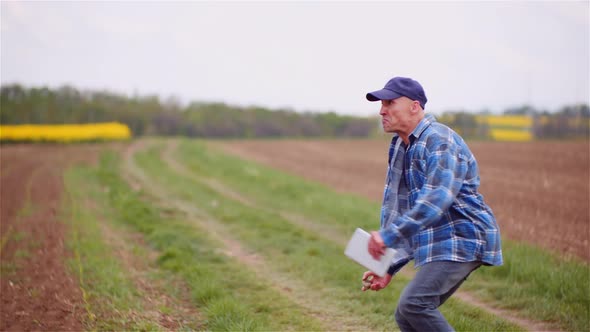 Extremely Angry Farmer In Field