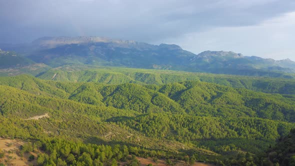 Panoramic Aerial View Mountains of the Tazi Canyon Valley in National Park on Manavgat Antalya