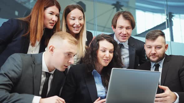 Business Team Clapping Hands While Gaining Success