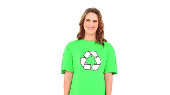 Smiling Environmental Activist Showing Jars alt