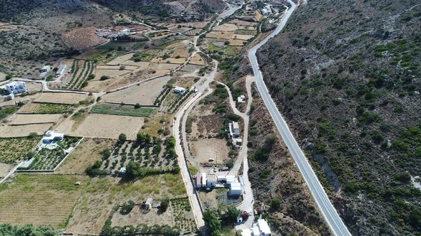 Village and Beach of Kamares on the Island of Sifnos in the cyclades in Greece