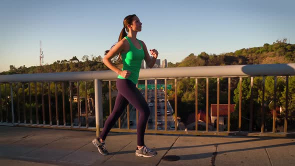 Athletic Woman Running Slow Motion