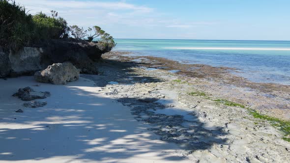 Empty Beach on Zanzibar Island Tanzania Slow Motion