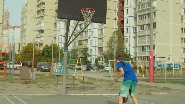 Streetball Player Practicing Ball Handling Skills