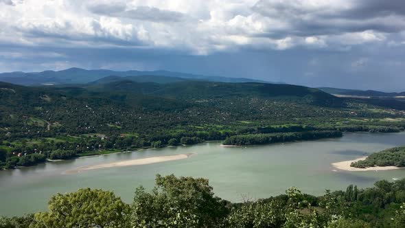 Visegrad view in Hungary over Danube river