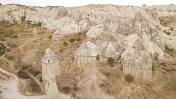 Cappadocia Landscape Aerial View. Turkey. Goreme National Park