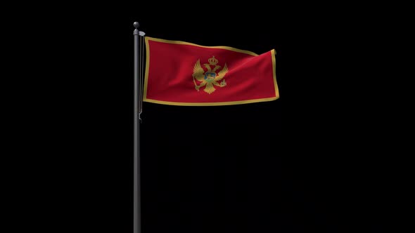 Montenegro Flag With Alpha 2K