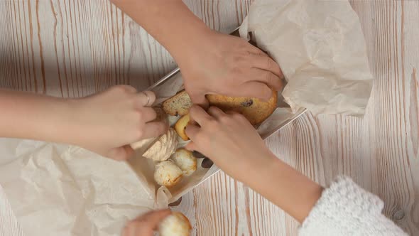 Top View of a Hand Take Cookies