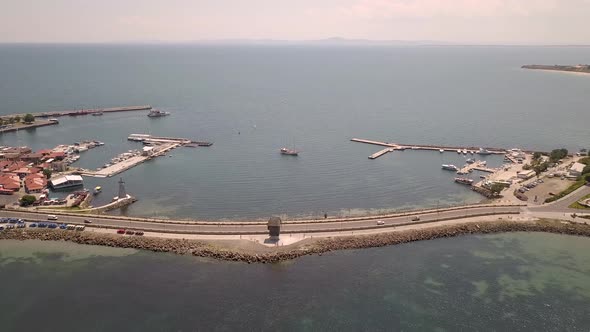 Aerial View of the Ancient Town of Nessebar Located By the Black Sea Coast in Bulgaria