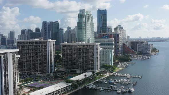  Miami Downtown Frontline on the Sunny Day. Cityscape with Prestige Buildings alt