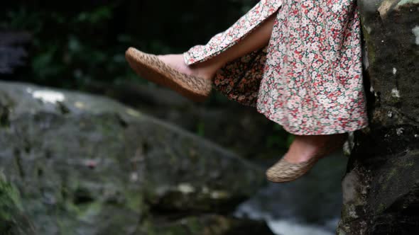 Close up leg relax at the nature.