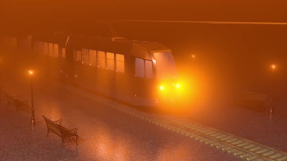 Outdoor Metro Station Covered In A Foggy Atmosphere