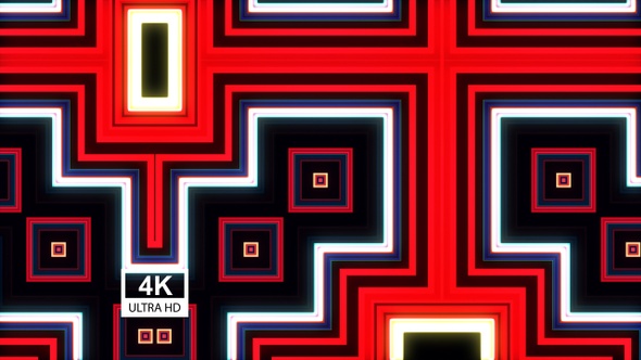 Abstract Colorful Geometric Pattern Neon Light 4K