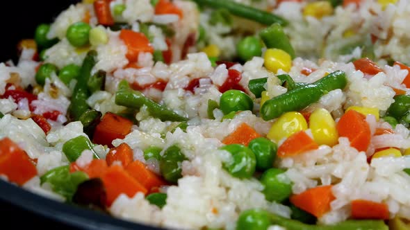 Roasting Traditional Mexican Vegetables Mix Corn Red Bell Pepper Green Beans Green Peas