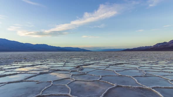 Badwater Basin at Sunset. Death Valley National Park. California, USA