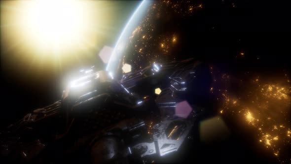 International Space Station Over the Planet Earth alt