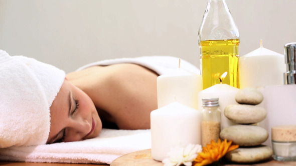 Peaceful Woman Relaxing On The Massage Table 2