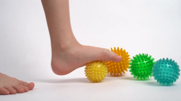 Prevention of Children's Flat Feet and Valgus of the Foot Exercises with Massage Balls