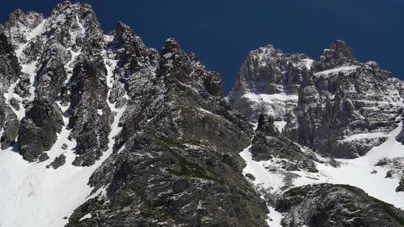 Snowy Sharp Rocky Peaks