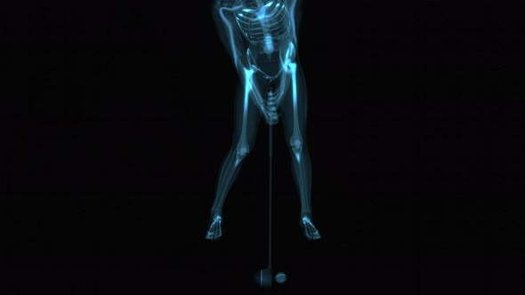 4K anatomy concept of a golf shot