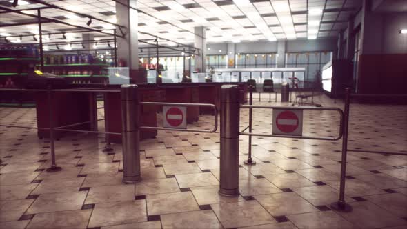 Empty Closed Supermarket Due Covid19 Coronavirus Epidemic