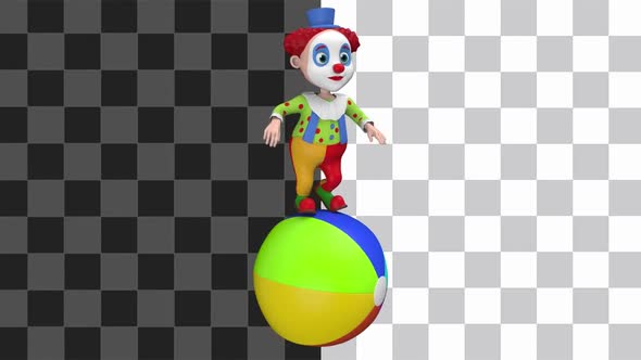 Circus Clown On The Ball Looped