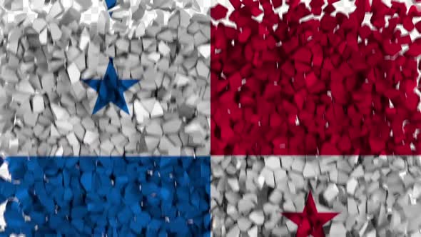 Panama Flag Breaking Rocks Transition