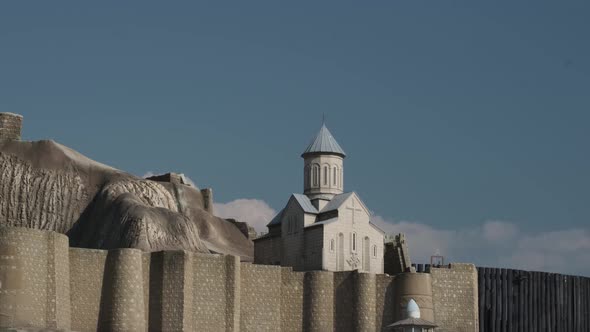 Slider shot of Old Tbilisi miniature in the unique park “Georgia in Miniatures’’