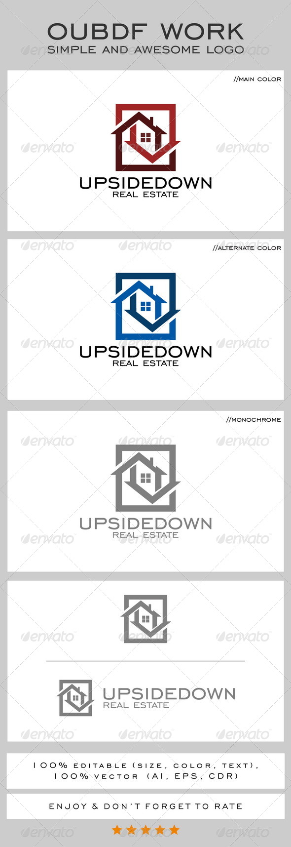 Upsidedown Real Estate Logo