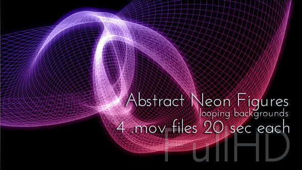 Abstract Neon Grid Figures