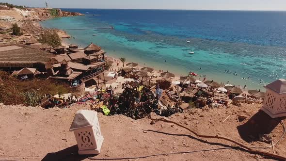 Egypt Sharm El Sheikh  02072020 View of the Red Sea and the Farsha Beach From the Cliff