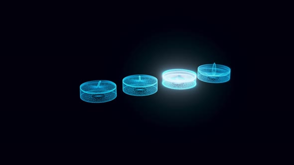 Candle Heather Hologram Rotating 4k