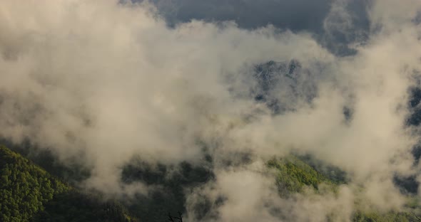 Mountain Cloud Top View Landscape