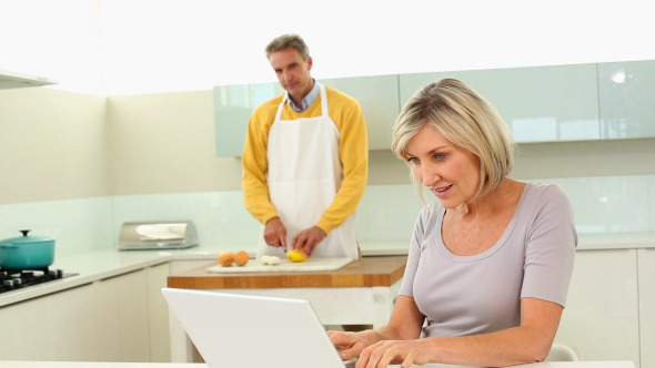 Woman Using Laptop