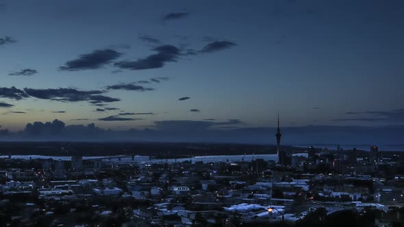 Auckland nightfall timelapse