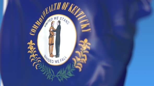 Flying Flag of Kentucky