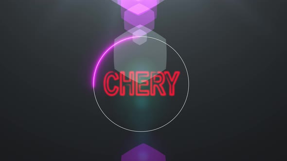 Abstract Glowing Pink And Red Neon Circle Latter Animation