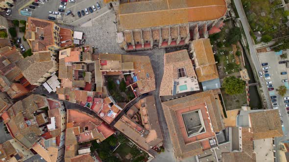 Drone Flight Over Castello D'Empuries Town