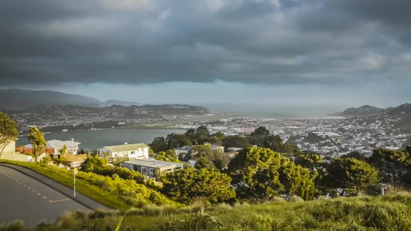 Windy day in Wellington New Zealand