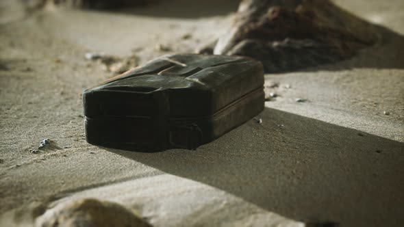 Old Rusty Fuel Canister in the Desert