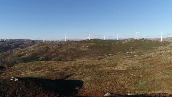 Wind Turbines, Renewable Energy on a Green Hill