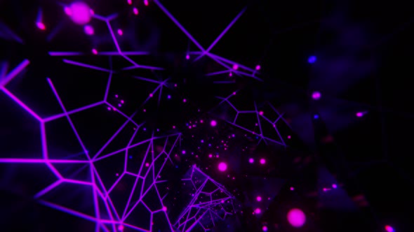 Animation Of The  Vj Loop Tunnel With Glowing Escaping Lines