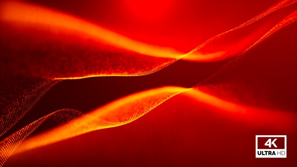 Digital Red Particles Wave Flow Background Animation Loop V2 alt