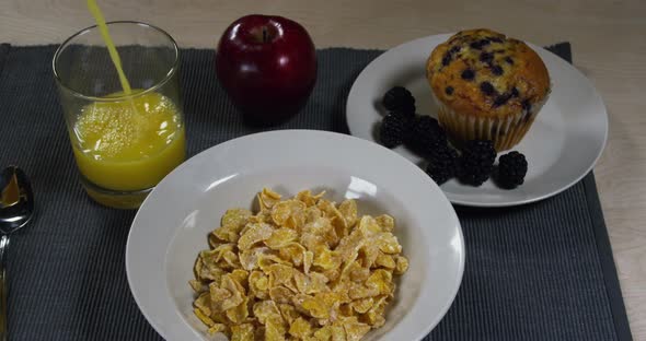 Breakfast Orange Juice Cereal Blackberry 20B