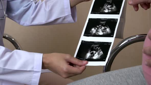 Pregnant Woman and Gynecologist Doctor at Hospital