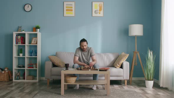 Man Plays Chess Alone